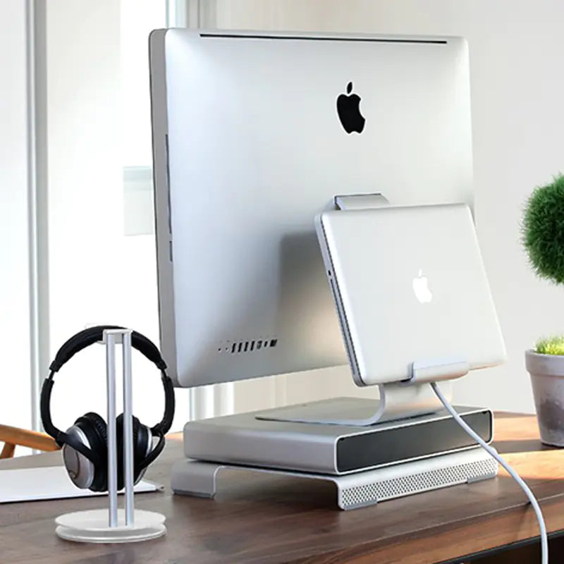 Soporte Doble Capa de Metal para Auriculares para Almacenamiento y ExhibiciónSoporte para Auriculares Esencia Hogar