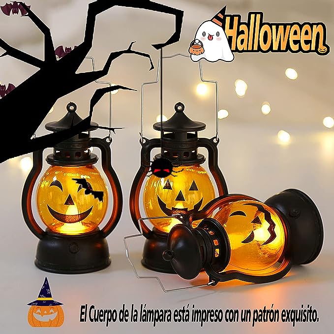 Lámpara de Aceite Portátil de Calabaza y Calavera para Decoración de Halloween Esencia Hogar