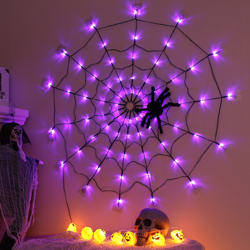 Luz de Halloween en Forma de Red de Araña LED Esencia Hogar