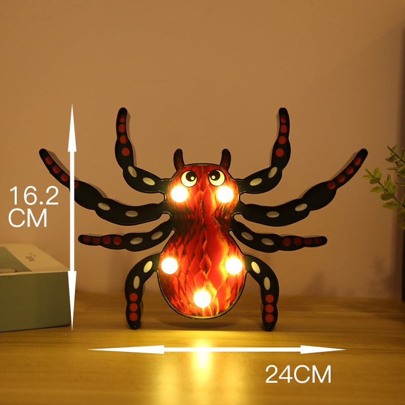 Decoración de Luces de Cuerda de Calabaza y Murciélago LED para Halloween Esencia Hogar