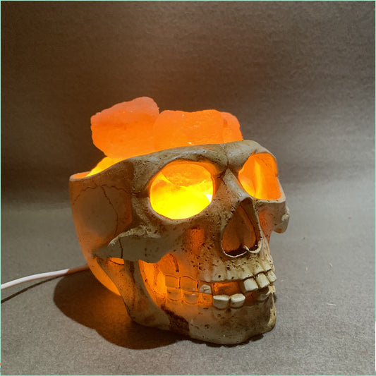 Lámpara de Roca de Resina de Calavera - Luz Nocturna de Decoración de Hogar para Halloween Esencia Hogar