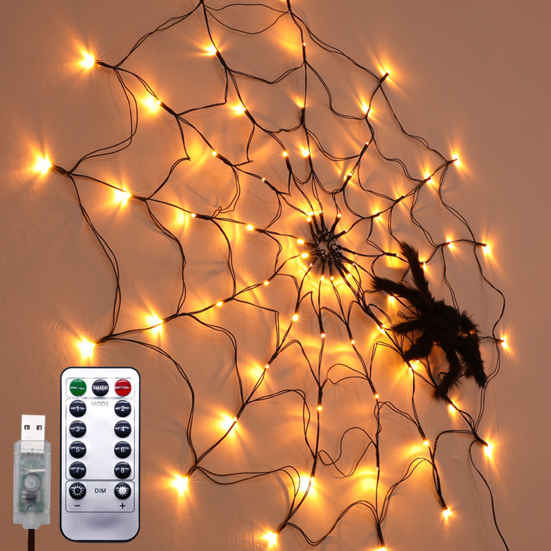 Luz de Halloween en Forma de Red de Araña LED Esencia Hogar