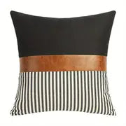 Boho Chic Faux Leather Pillow Cover Esencia Hogar