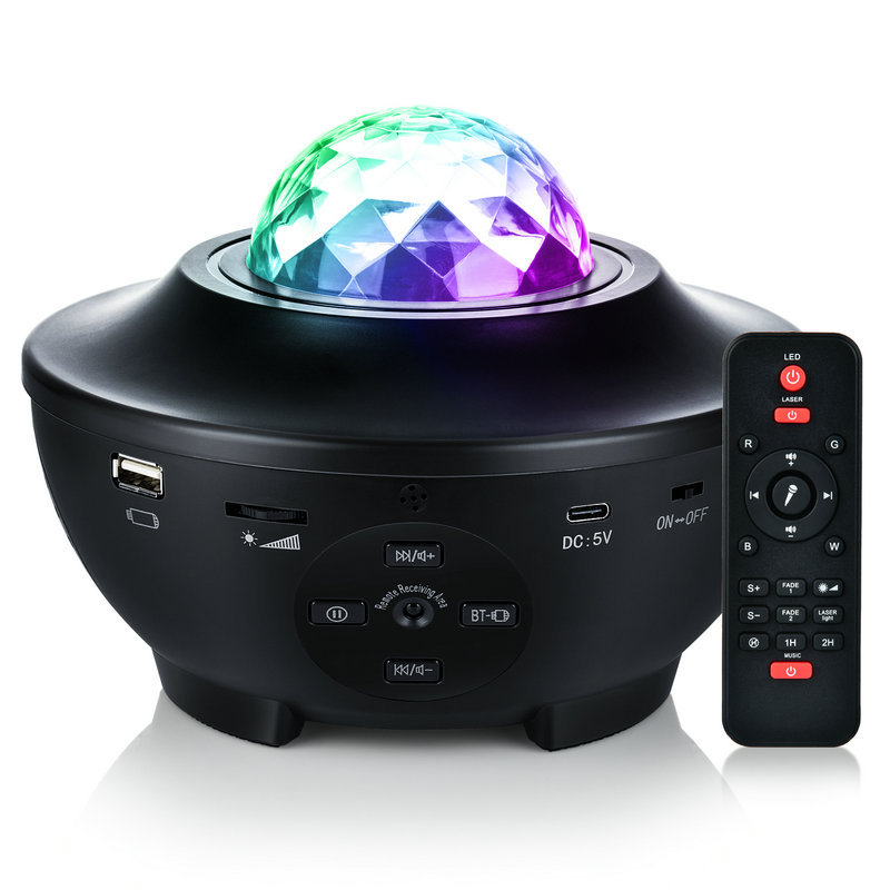 Proyector Galaxy Negro con Luz de Cielo Estrellado 360° Esencia Hogar