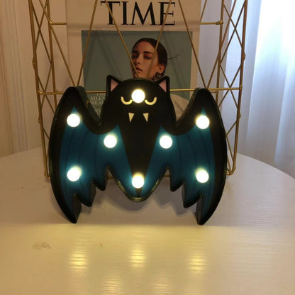 Decoración de Luces de Cuerda de Calabaza y Murciélago LED para Halloween Esencia Hogar