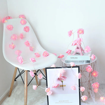Luces de Cuerda de Flores de Rosa LED Esencia Hogar