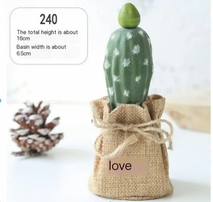 Mini Planta de Cactus en Maceta - Decoración Artificial para Escritorio Esencia Hogar