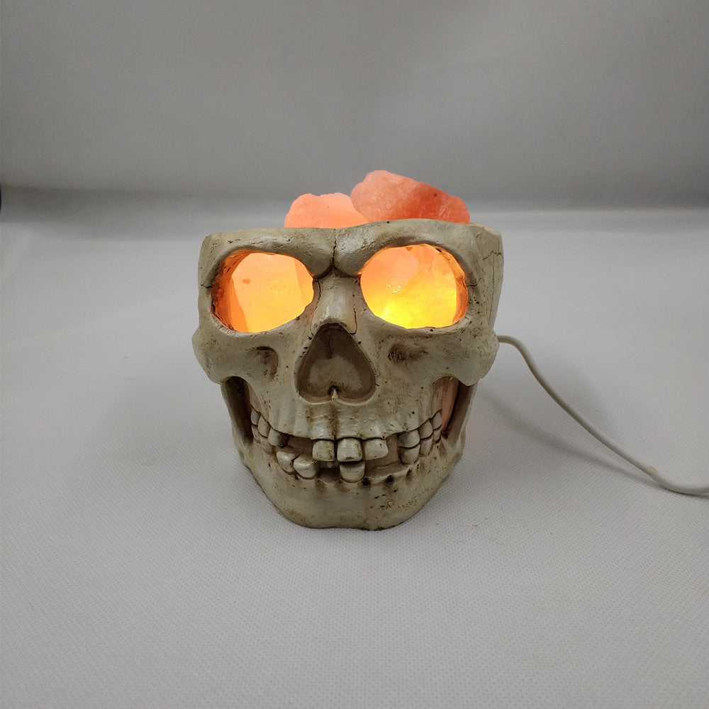Lámpara de Roca de Resina de Calavera - Luz Nocturna de Decoración de Hogar para Halloween Esencia Hogar