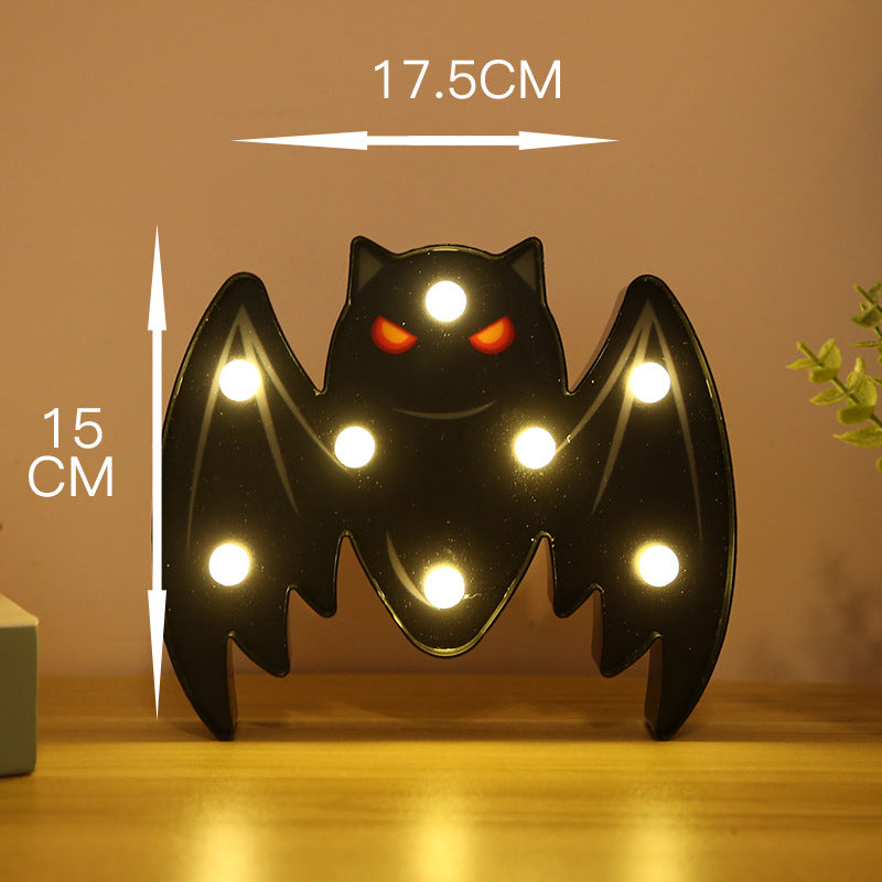 Decoración de Luces de Cuerda de Calabaza y Murciélago LED para Halloween Esencia Hogar