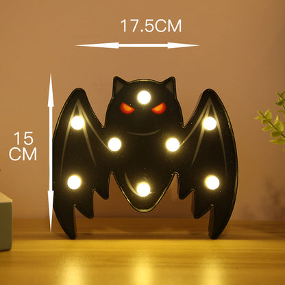 Decoración de Luces de Cuerda de Calabaza y Murciélago LED para Halloween Esencia Hogar