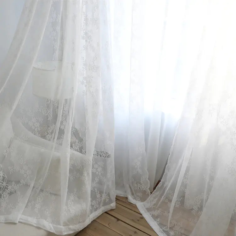 Korean Lace Sheer Curtain with Wave Design (Wholesale) Esencia Hogar