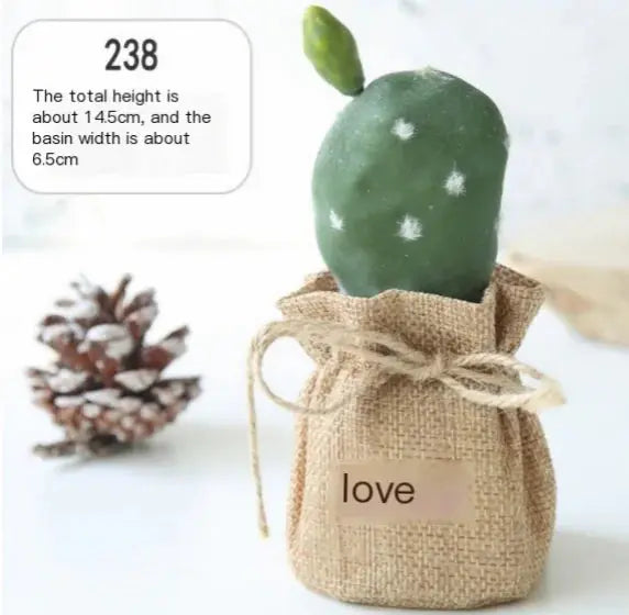 Mini Planta de Cactus en Maceta - Decoración Artificial para Escritorio Esencia Hogar