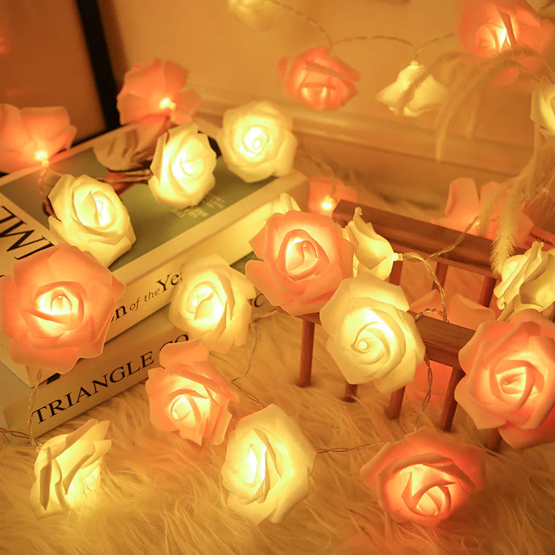 Luces de Cuerda de Flores de Rosa LED Esencia Hogar