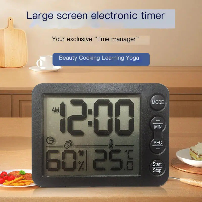 Reloj Despertador Digital de Pantalla Grande con Termómetro y Temporizador Esencia Hogar