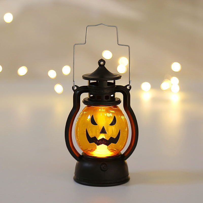 Lámpara de Aceite Portátil de Calabaza y Calavera para Decoración de Halloween Esencia Hogar