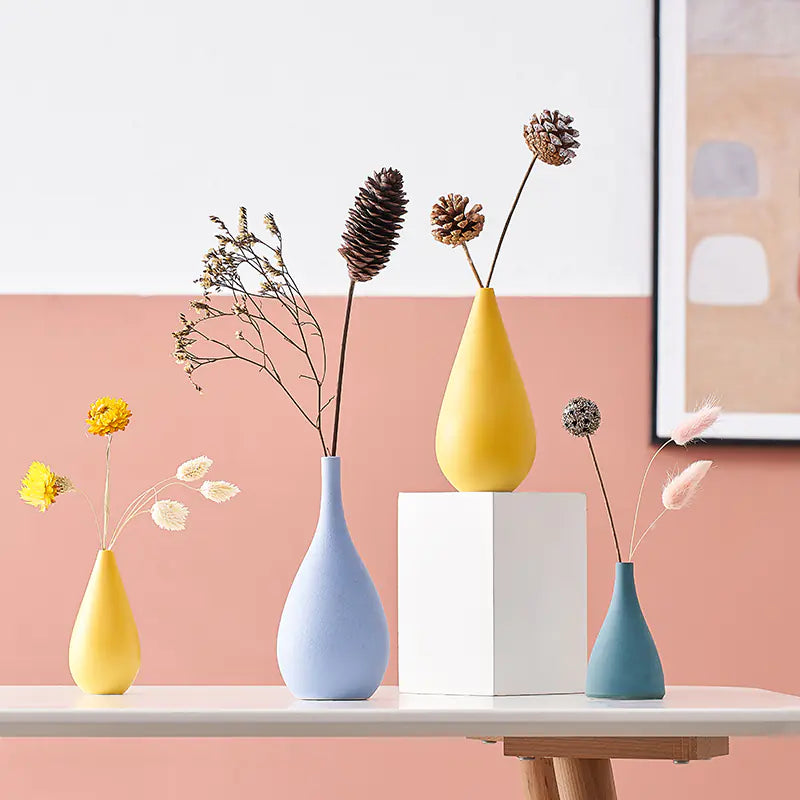Mini Jarrón Decorativo de Cerámica - Estilo Nórdico Esencia Hogar