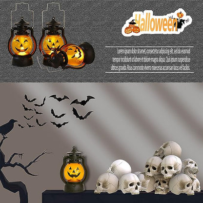 Lámpara de Aceite Portátil de Calabaza y Calavera para Decoración de Halloween Esencia Hogar