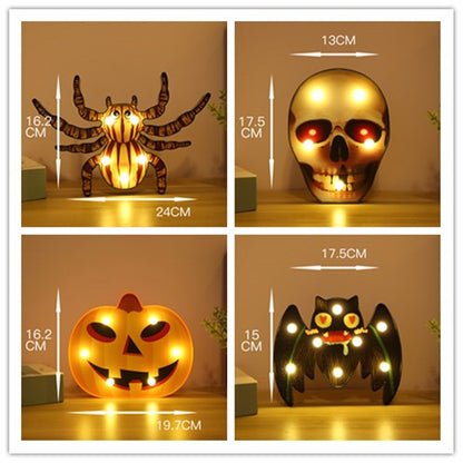 Decoración de Luces de Cuerda de Calabaza y Murciélago LED para Halloween Esencia Hogar