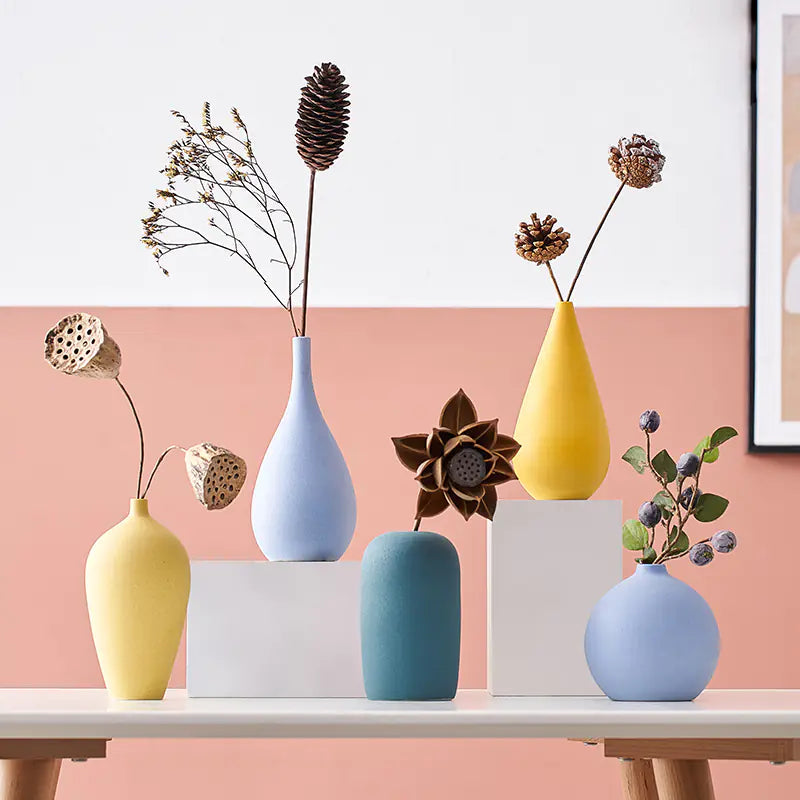Mini Jarrón Decorativo de Cerámica - Estilo Nórdico Esencia Hogar