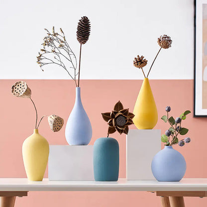 Mini Jarrón Decorativo de Cerámica - Estilo Nórdico Esencia Hogar