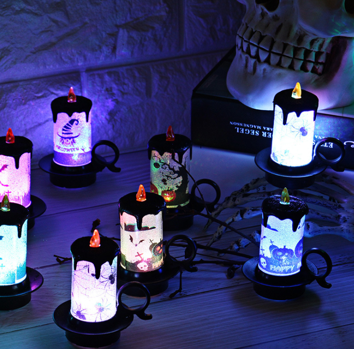 Decoración de Vela de Halloween, Luz de Vela Electrónica Esencia Hogar