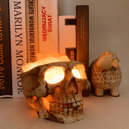 Lámpara de Roca de Resina de Calavera - Luz Nocturna de Decoración de Hogar para Halloween Esencia Hogar