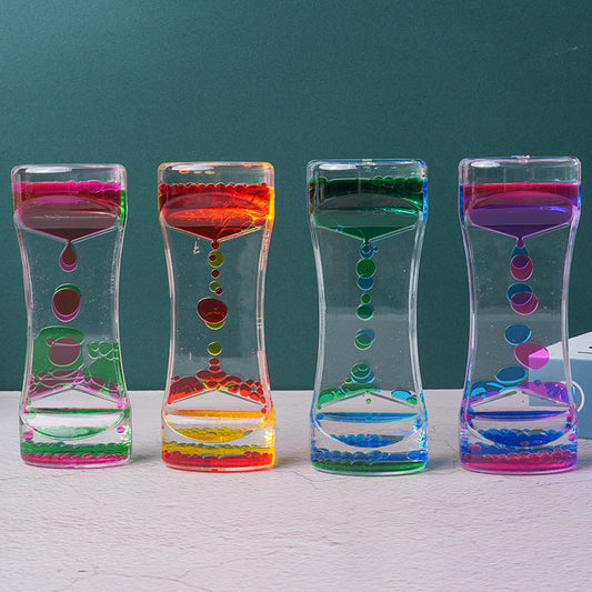 Temporizador de Reloj de Arena Líquido Acrílico de Doble Color para Decoración Esencia Hogar
