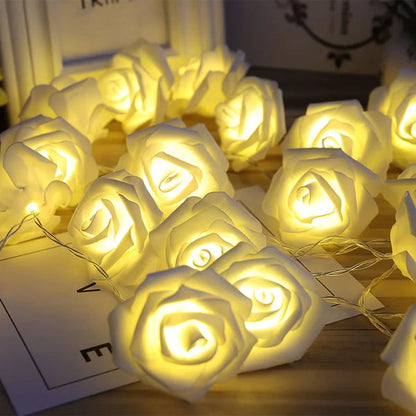 Luces de Cuerda de Flores de Rosa LED Esencia Hogar