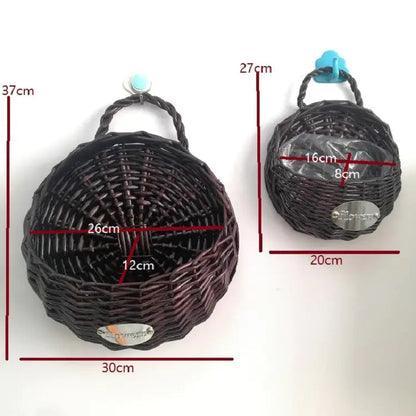 Cesta de Mimbre Montada en la Pared para Decoración de Macetas Esencia Hogar