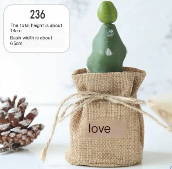 Mini Planta de Cactus en Maceta - Decoración Artificial para Escritorio Esencia Hogar